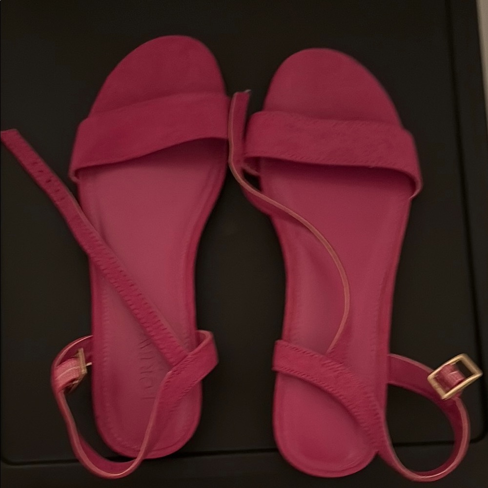 JCrew suede hot Pink Sandals, size 8